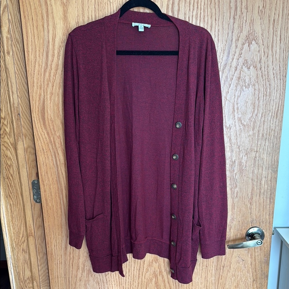 Women's Burgundy Cardigan Sweater